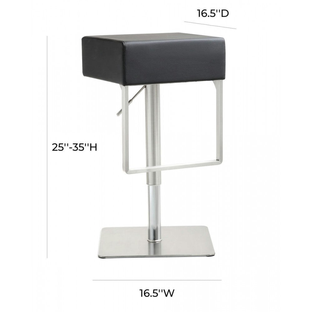 TOV Furniture Seville Black Stainless Adjustable Barstool