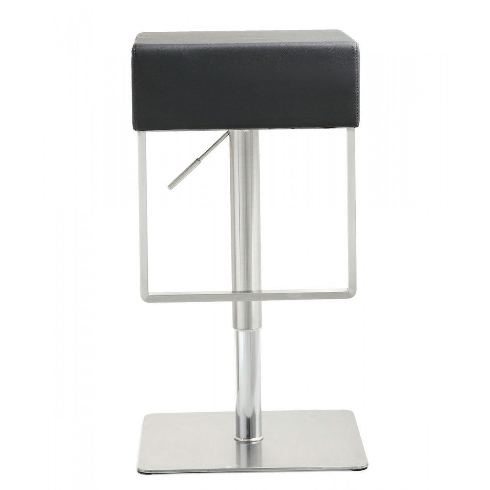 TOV Furniture Seville Black Stainless Adjustable Barstool