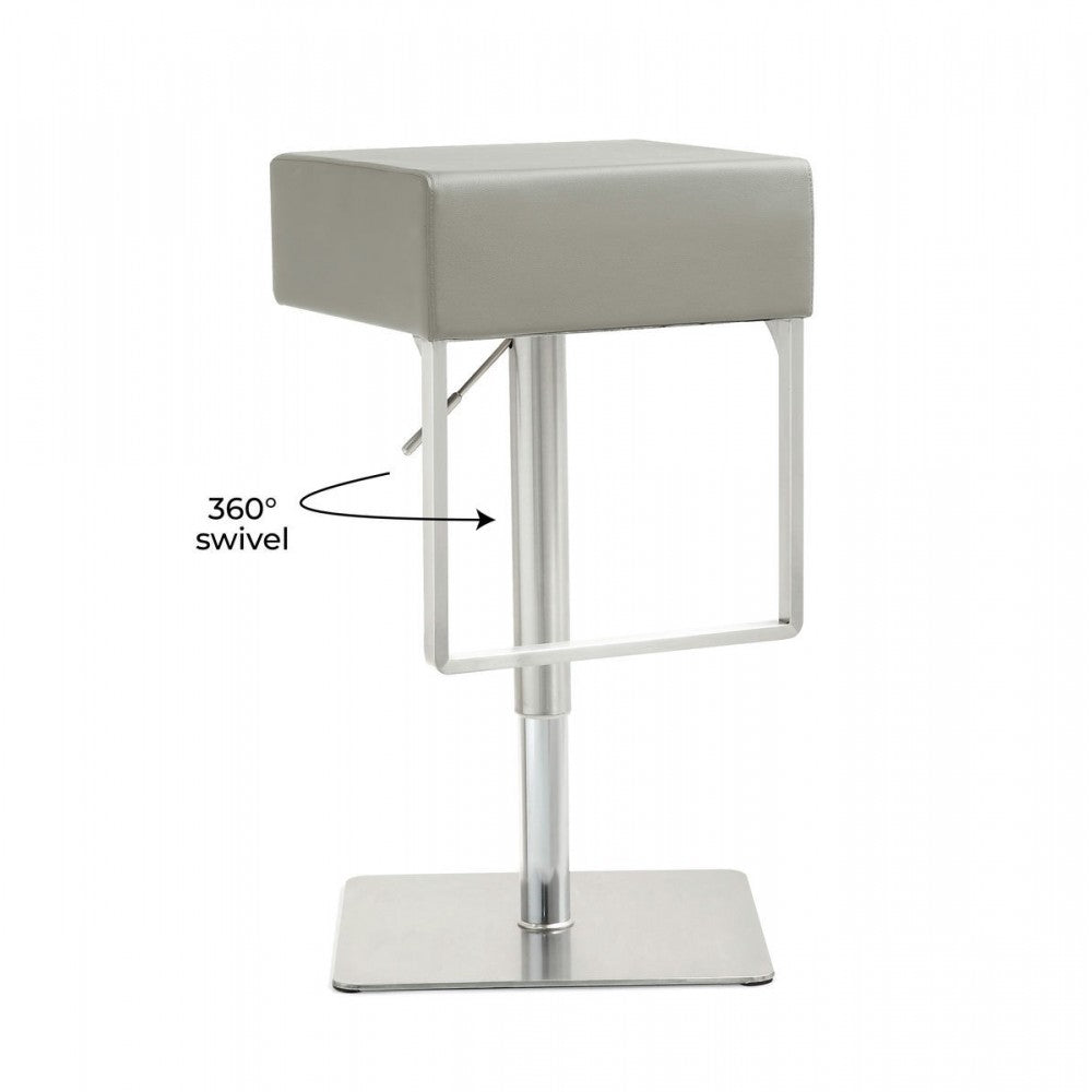 TOV Furniture Seville Light Gray Adjustable Barstool