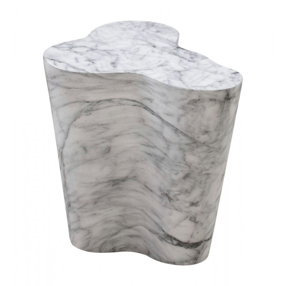 TOV Furniture Slab Marble Short Side Table