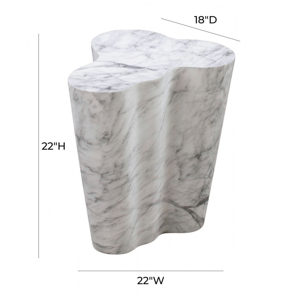 TOV Furniture Slab Marble Tall Side Table