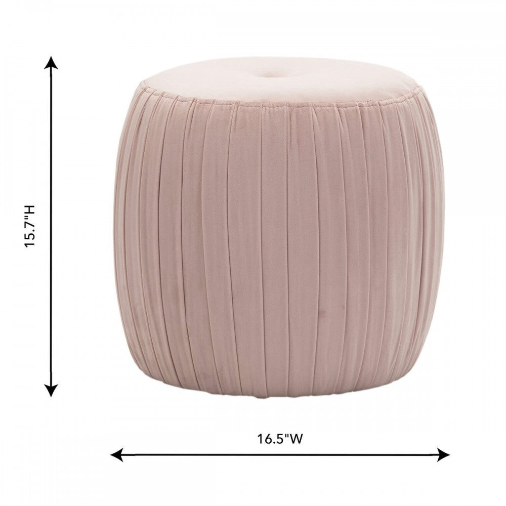 TOV Furniture Sommer Blush Velvet Ottoman