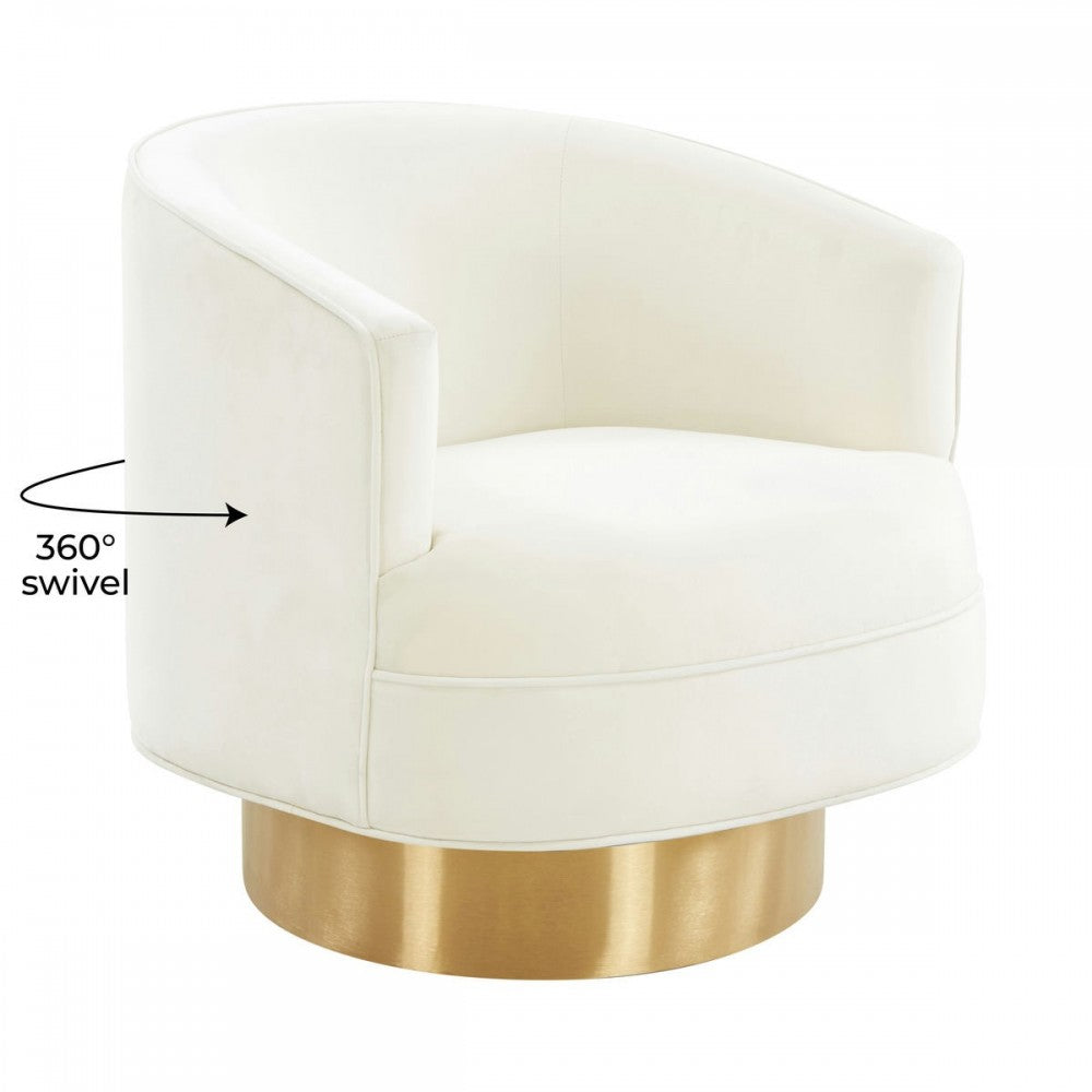 TOV Furniture Stella Cream Velvet Swivel Chair