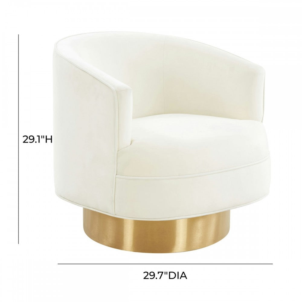 TOV Furniture Stella Cream Velvet Swivel Chair