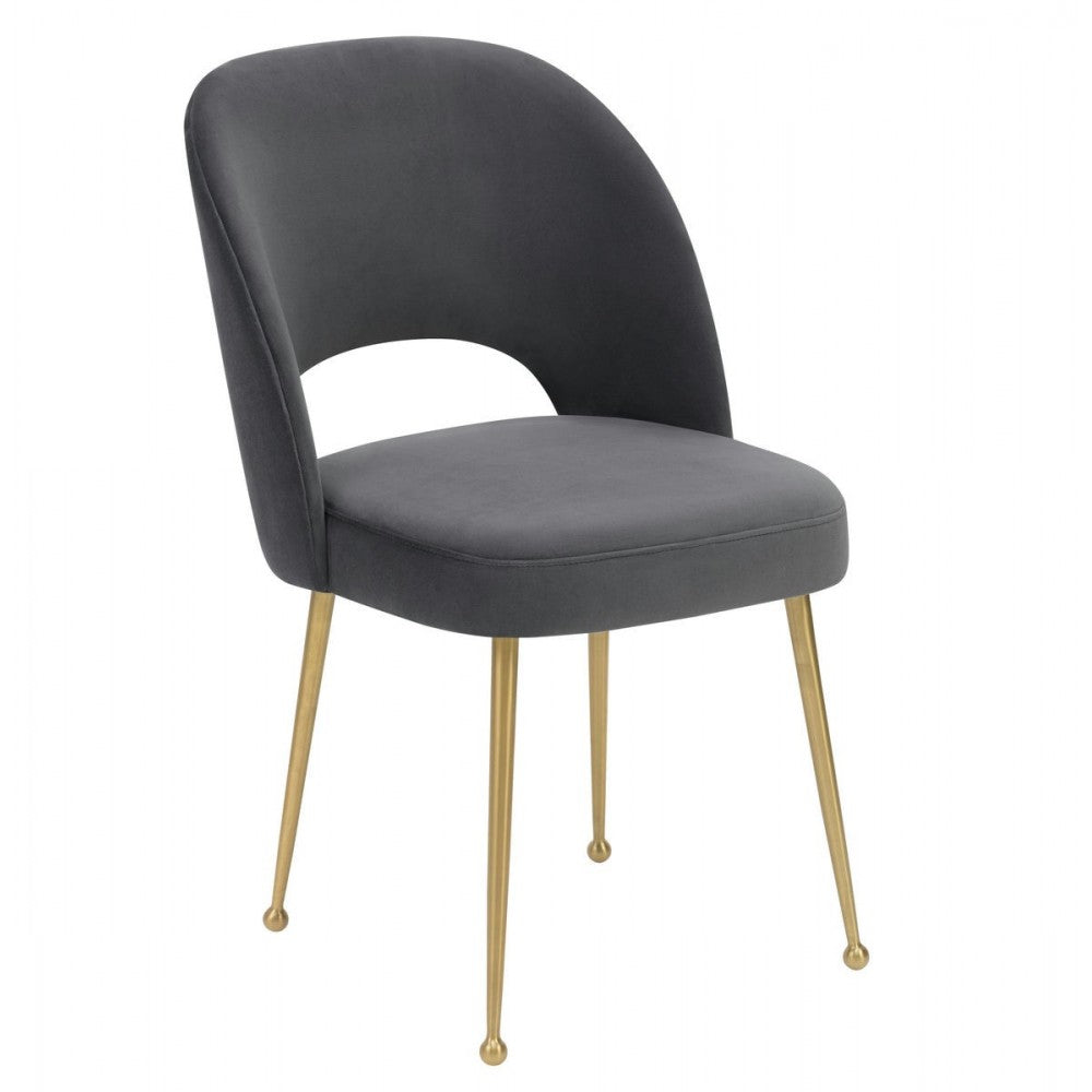 TOV Furniture Swell Dark Gray Velvet Chair
