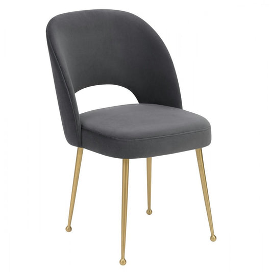 TOV Furniture Swell Dark Gray Velvet Chair