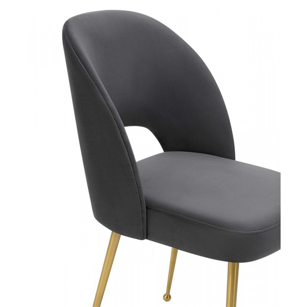 TOV Furniture Swell Dark Gray Velvet Chair