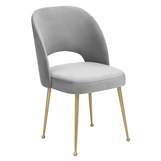 TOV Furniture Swell Light Gray Velvet Chair