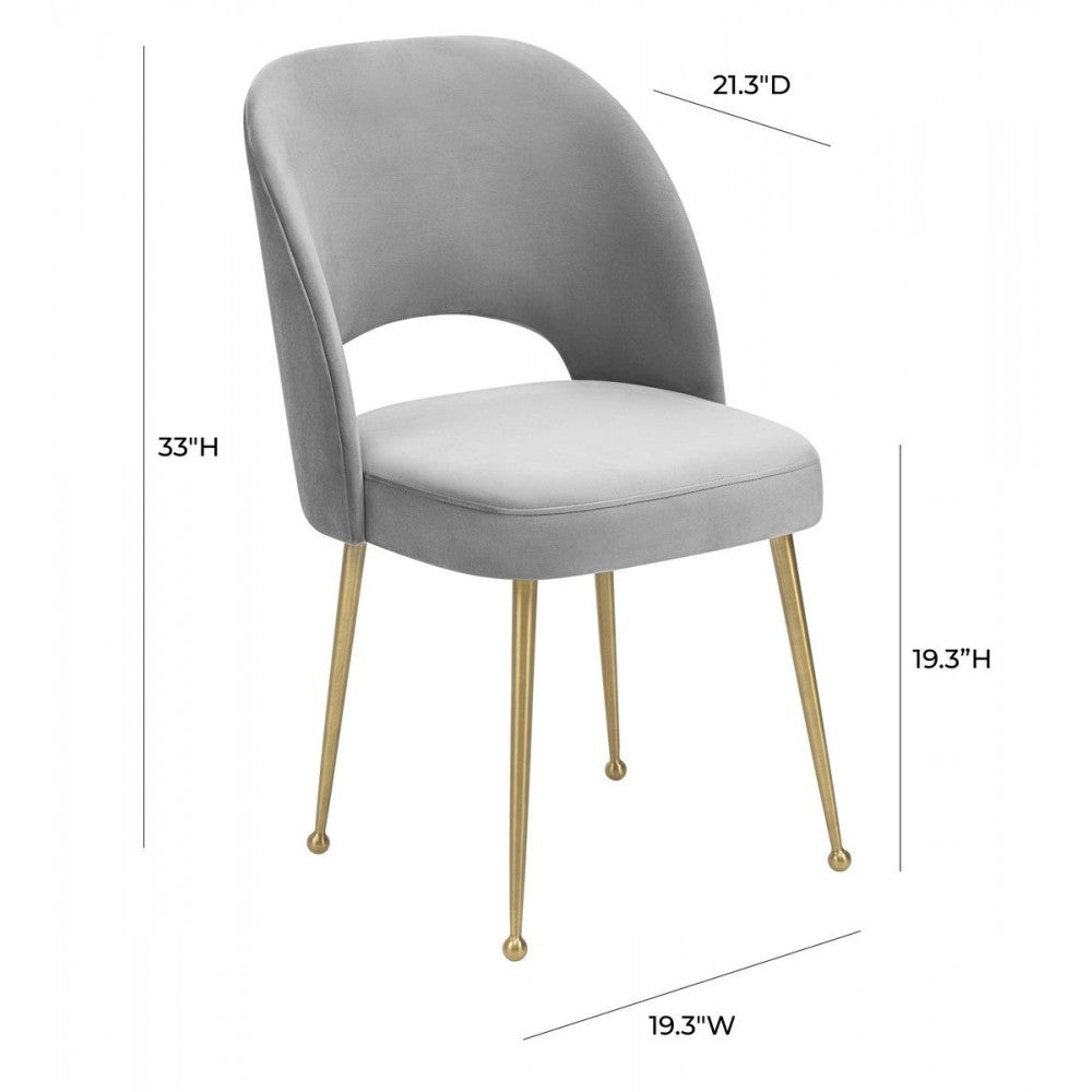 TOV Furniture Swell Light Gray Velvet Chair