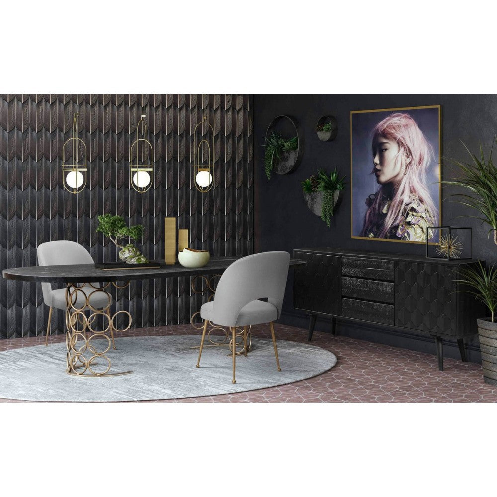 TOV Furniture Swell Light Gray Velvet Chair