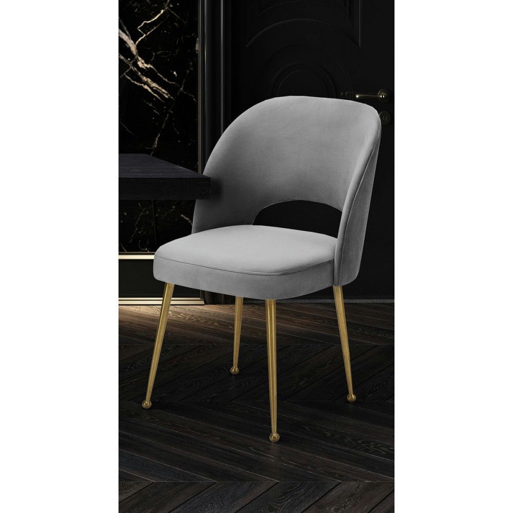 TOV Furniture Swell Light Gray Velvet Chair