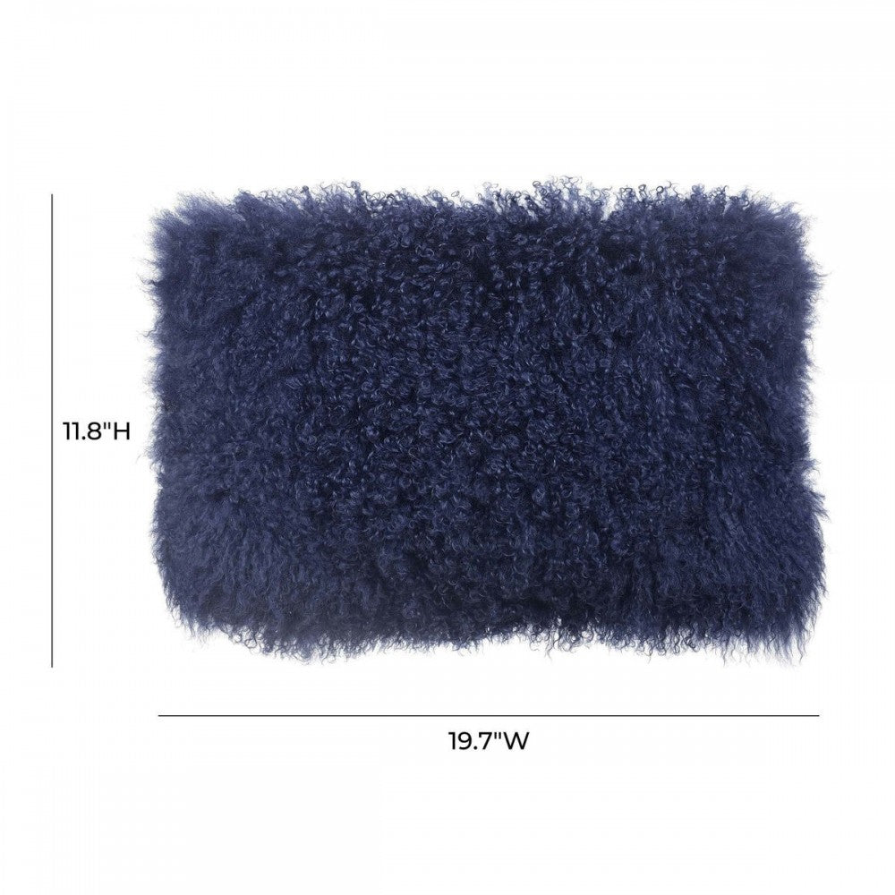 TOV Furniture Tibetan Sheep Long Blue Pillow