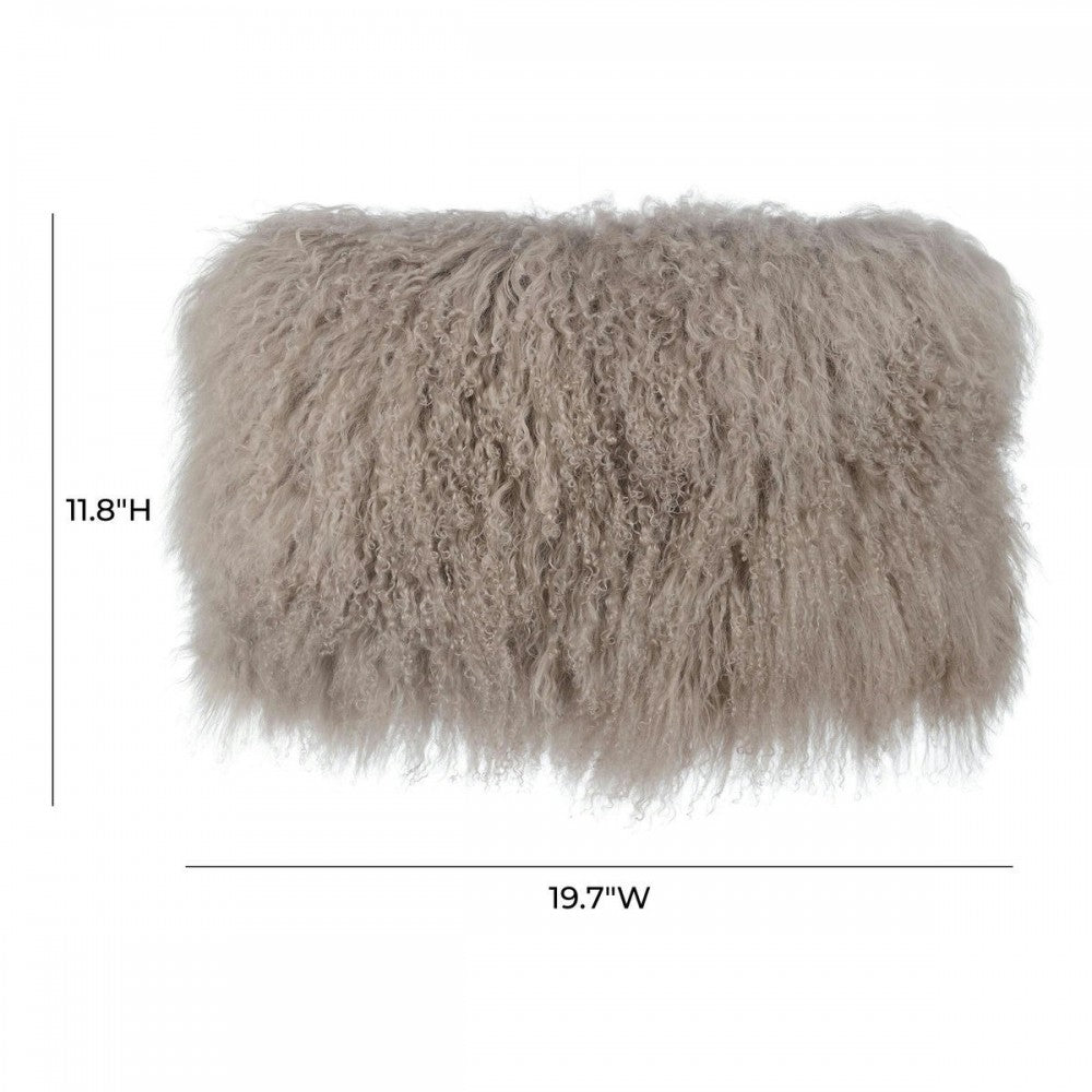 TOV Furniture Tibetan Sheep Sandy Brown Long Pillow