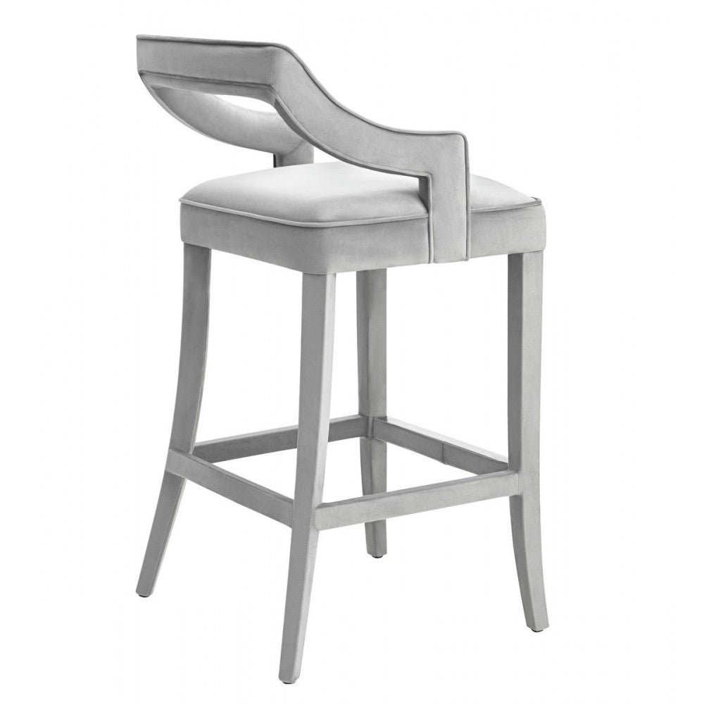 TOV Furniture Tiffany Gray Velvet Bar Stool