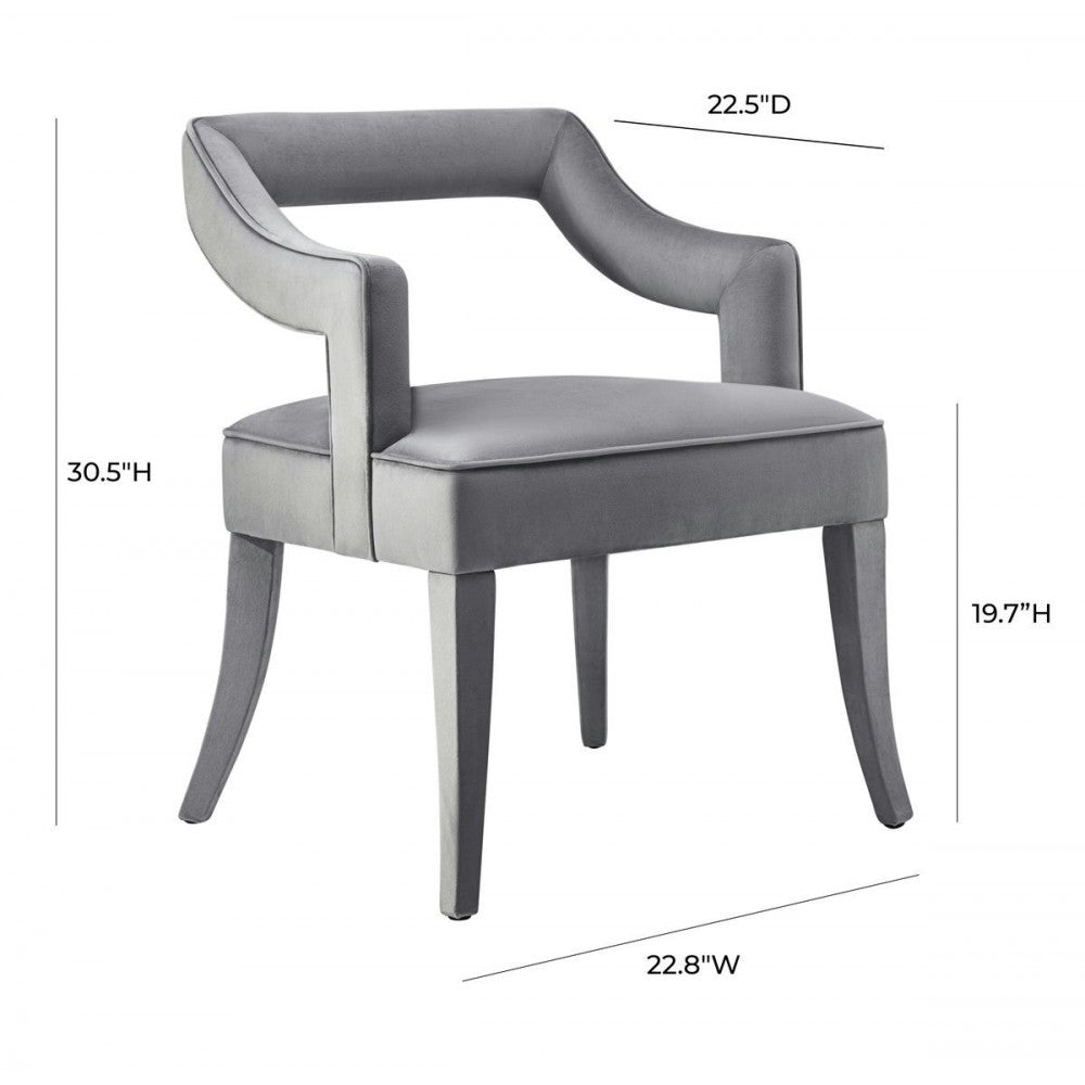 TOV Furniture Tiffany Gray Velvet Chair