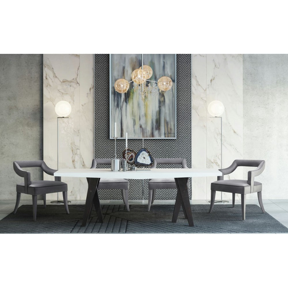 TOV Furniture Tiffany Gray Velvet Chair