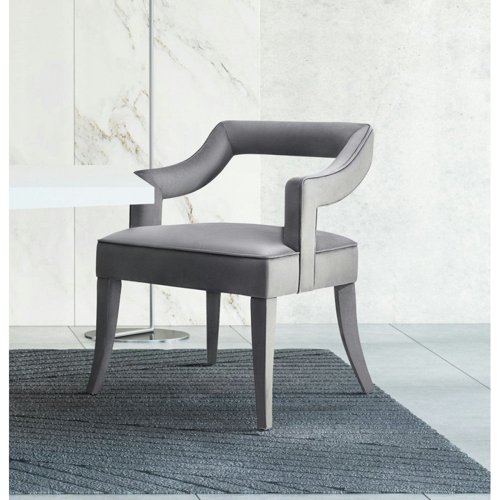 TOV Furniture Tiffany Gray Velvet Chair