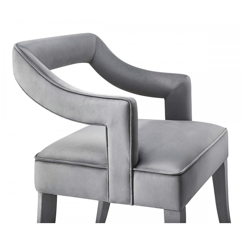 TOV Furniture Tiffany Gray Velvet Chair