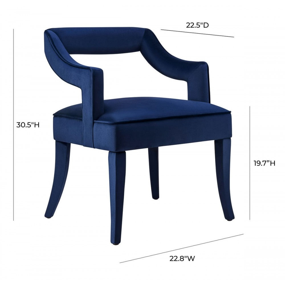 TOV Furniture Tiffany Navy Velvet Chair