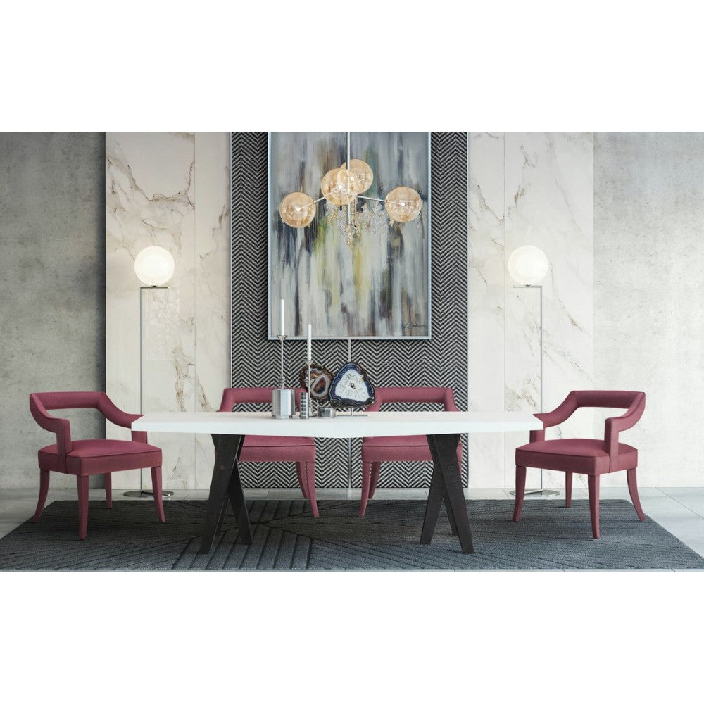 TOV Furniture Tiffany Pink Slub Velvet Chair