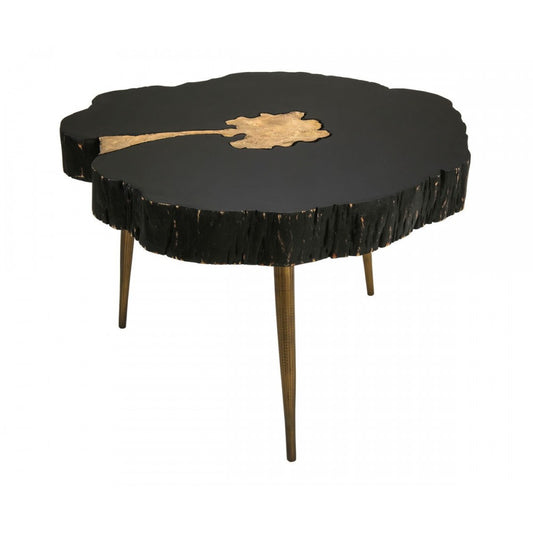 TOV Furniture Timber Black and Brass Coffee Table