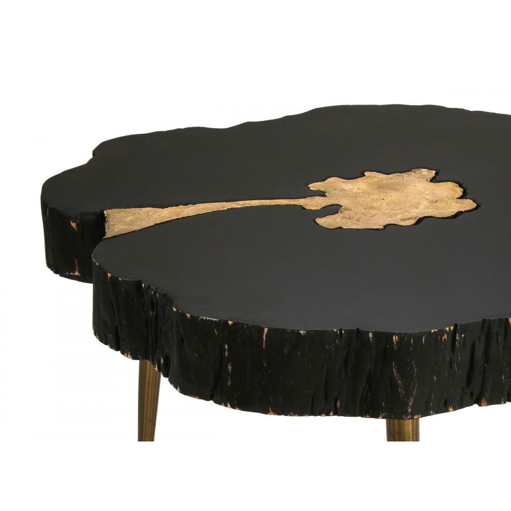 TOV Furniture Timber Black and Brass Coffee Table