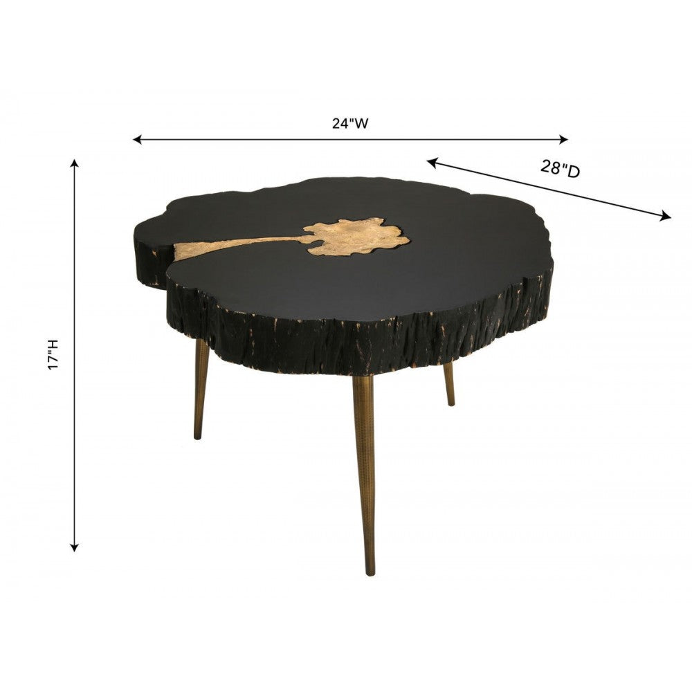 TOV Furniture Timber Black and Brass Coffee Table