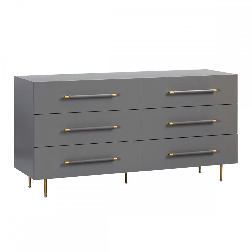 TOV Furniture Trident Gray 6 Drawer Dresser