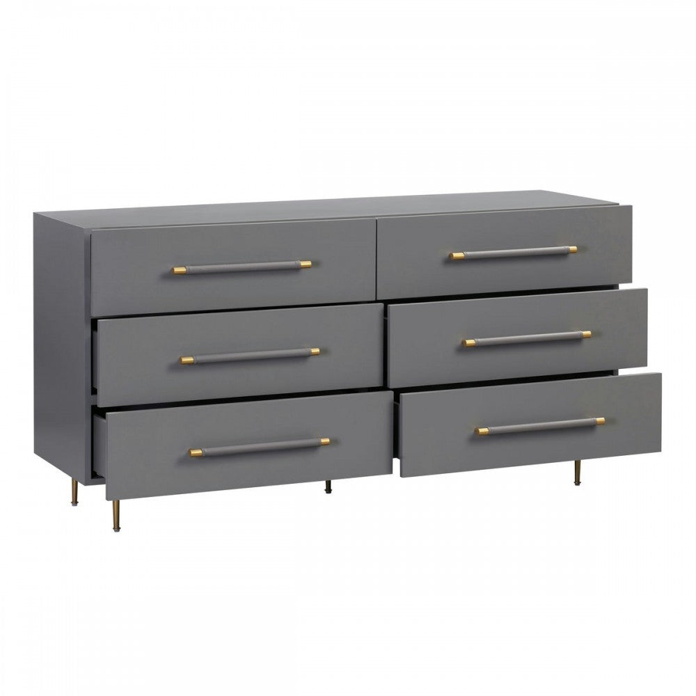 TOV Furniture Trident Gray 6 Drawer Dresser