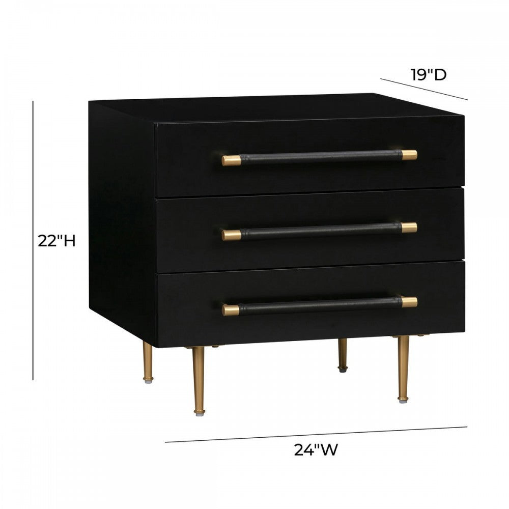 TOV Furniture Trident Black Nightstand