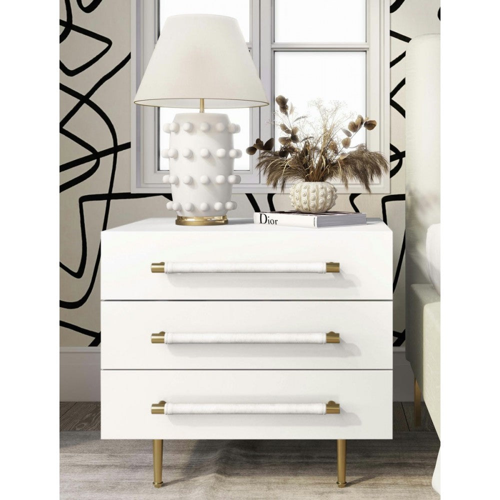 TOV Furniture Trident White Nightstand