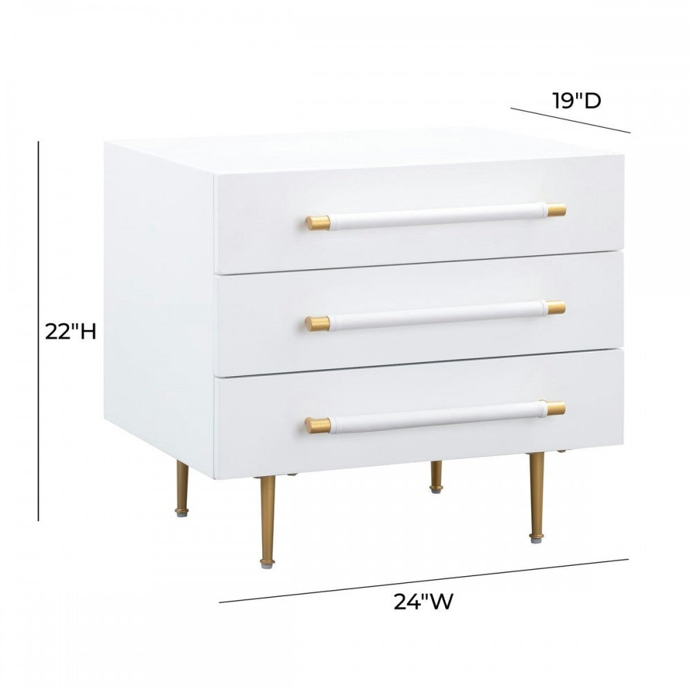 TOV Furniture Trident White Nightstand