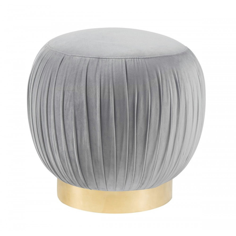 TOV Furniture Tulip Gray Velvet Ottoman