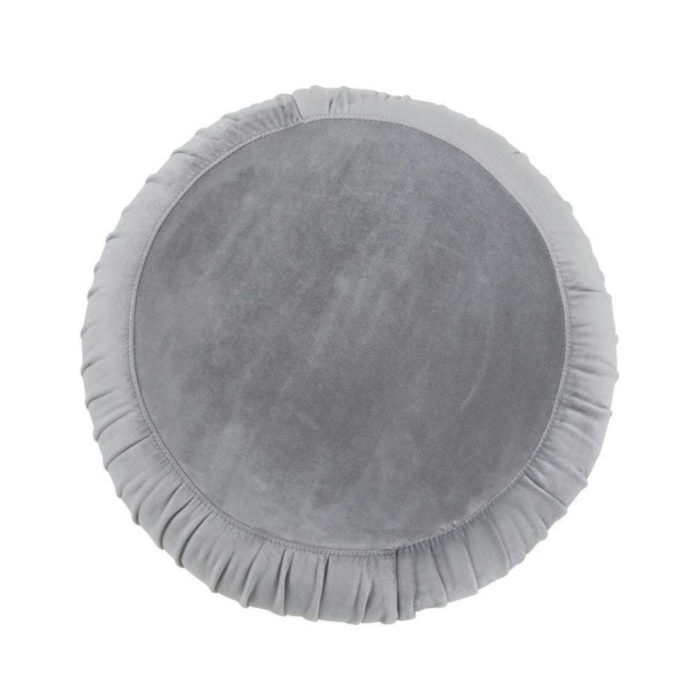 TOV Furniture Tulip Gray Velvet Ottoman