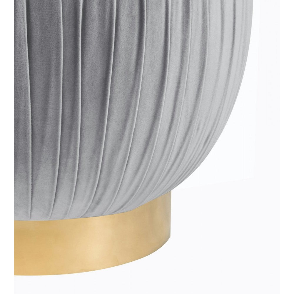 TOV Furniture Tulip Gray Velvet Ottoman