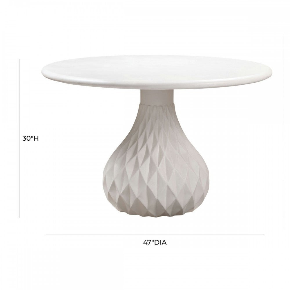 TOV Furniture Tulum Ivory Concrete Dining Table