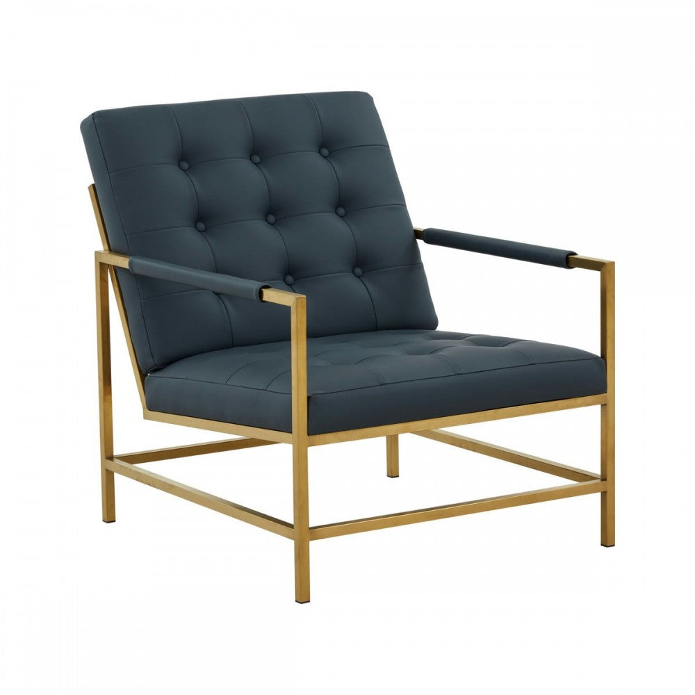 TOV Furniture Van Charcoal Vegan Leather Accent Chair