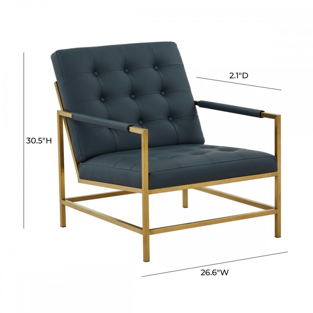 TOV Furniture Van Charcoal Vegan Leather Accent Chair