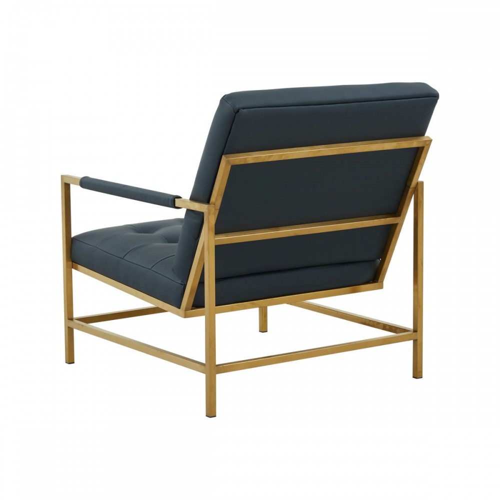 TOV Furniture Van Charcoal Vegan Leather Accent Chair