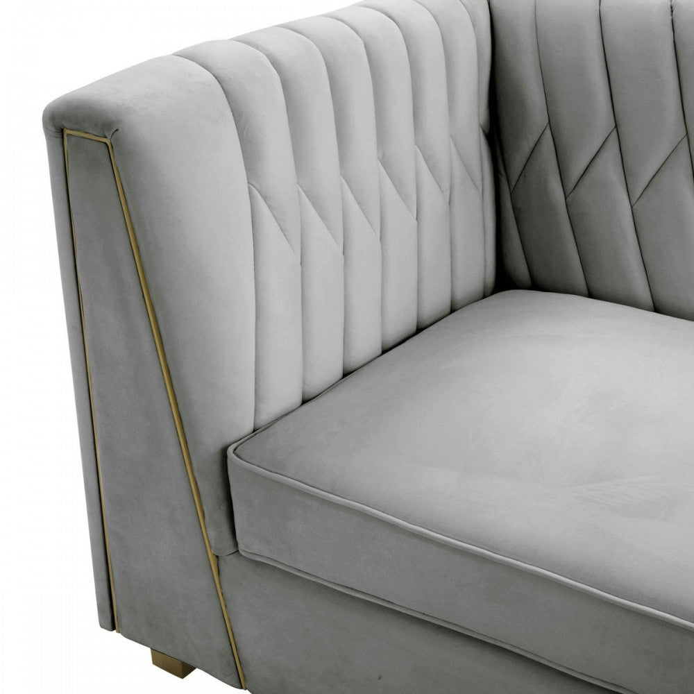 TOV Furniture Wafa Light Gray Velvet Sofa