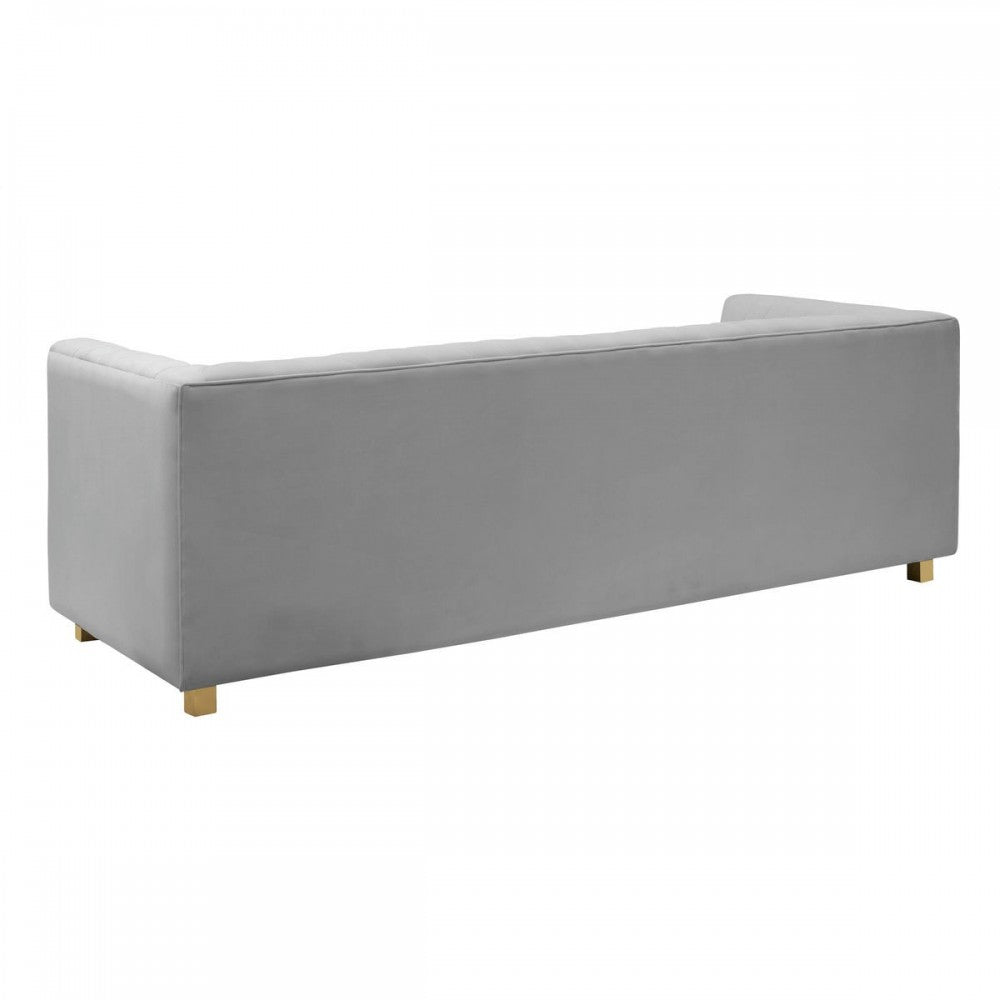 TOV Furniture Wafa Light Gray Velvet Sofa