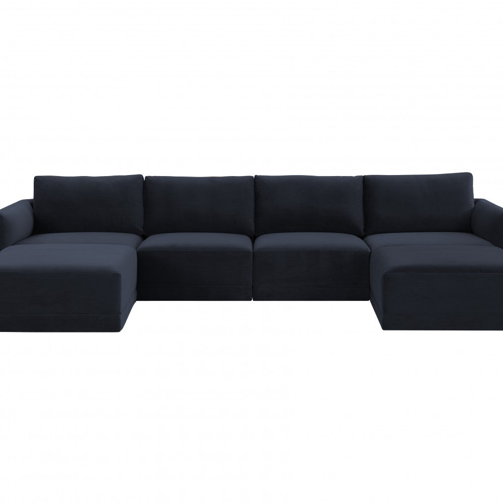 TOV Furniture Willow Navy Modular U Sectional