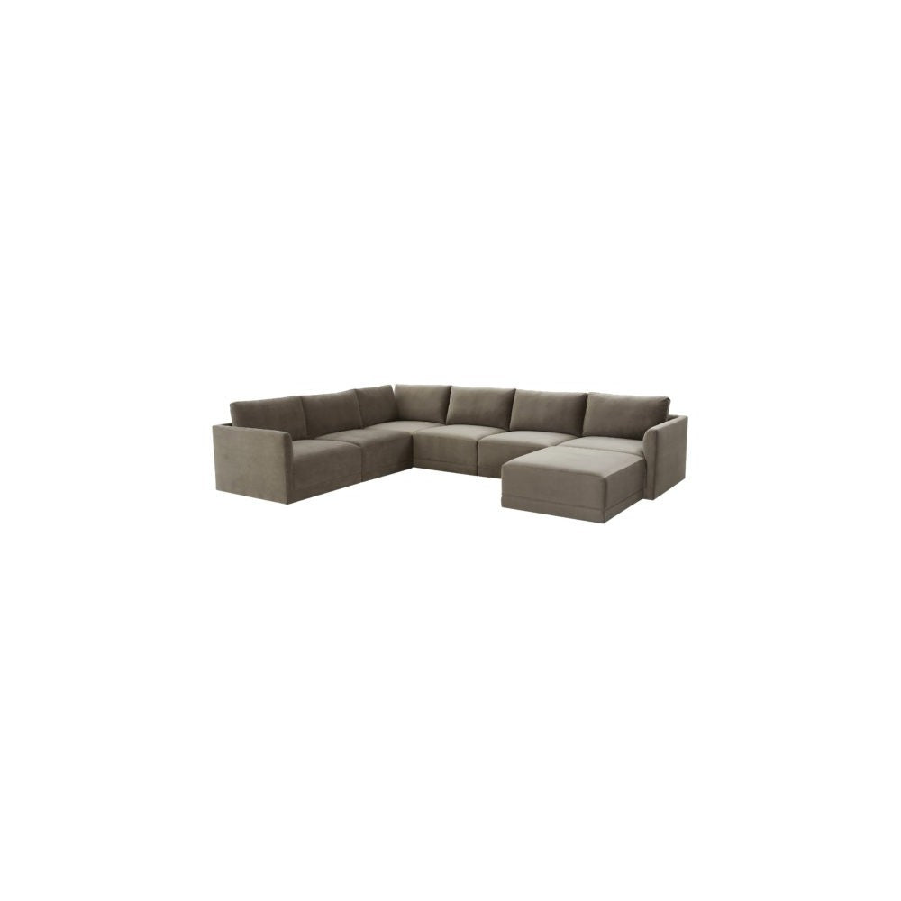 TOV Furniture Willow Taupe Modular Large Chaise Sectional