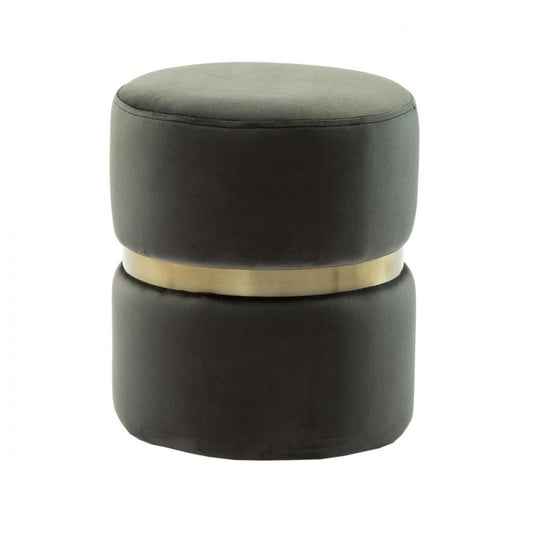 TOV Furniture Yamma Gray Velvet Ottoman