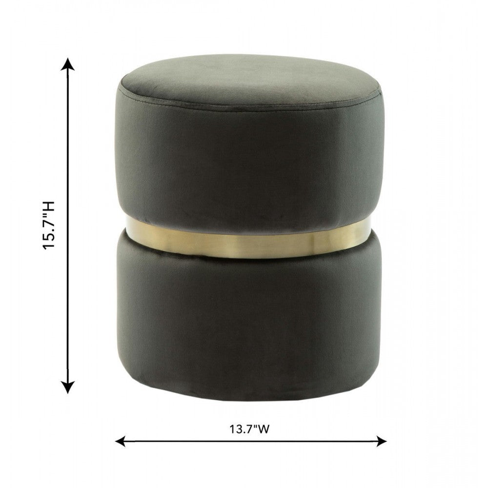TOV Furniture Yamma Gray Velvet Ottoman