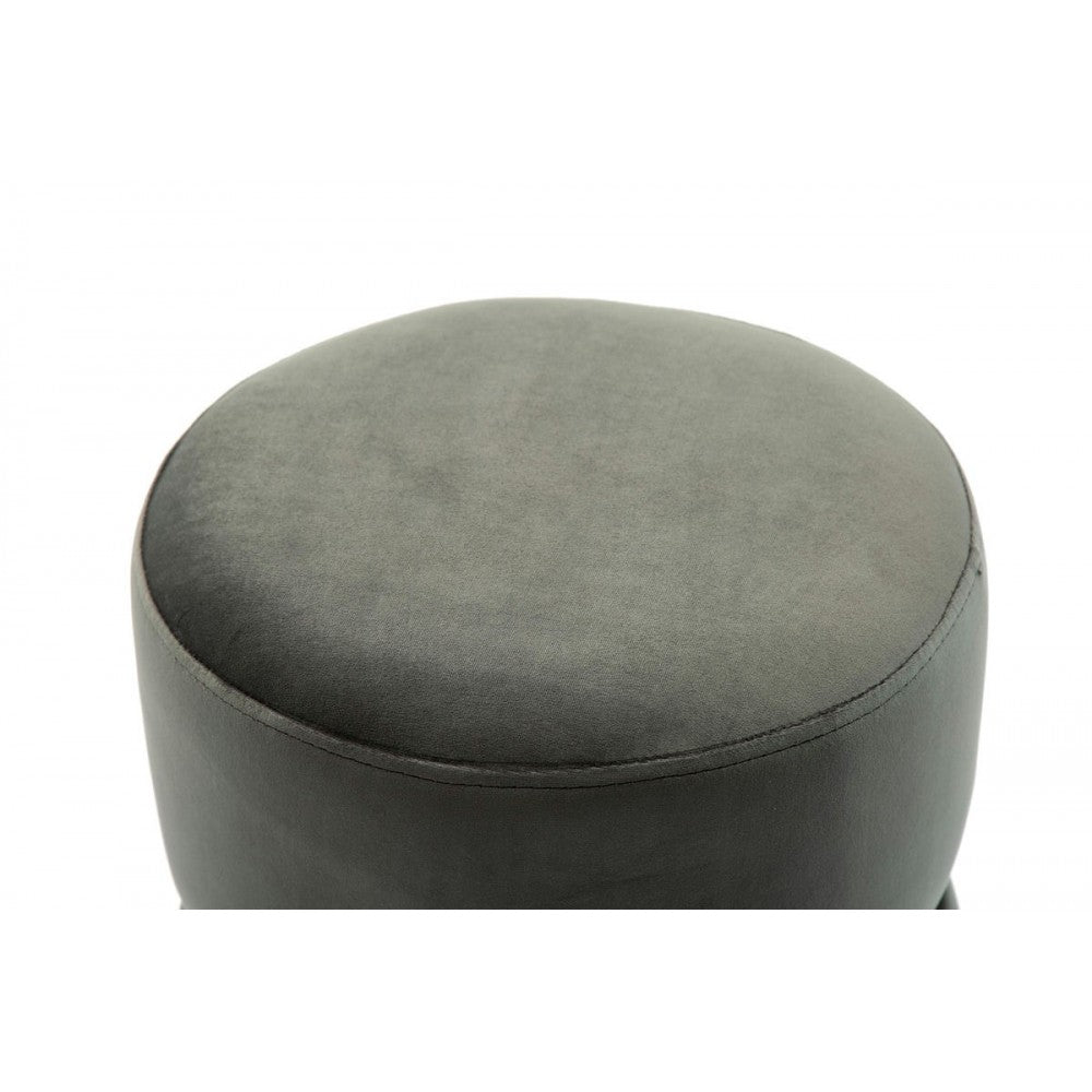 TOV Furniture Yamma Gray Velvet Ottoman