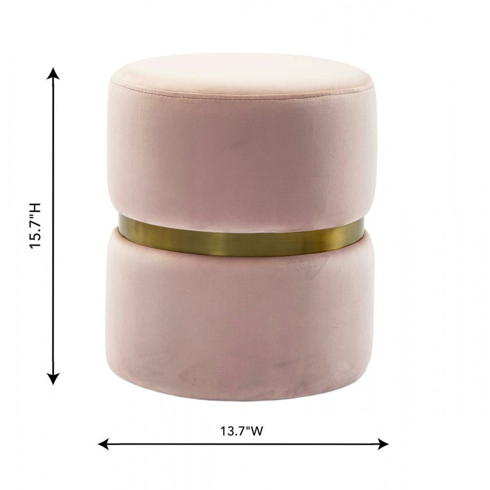 TOV Furniture Yamma Blush Velvet Ottoman