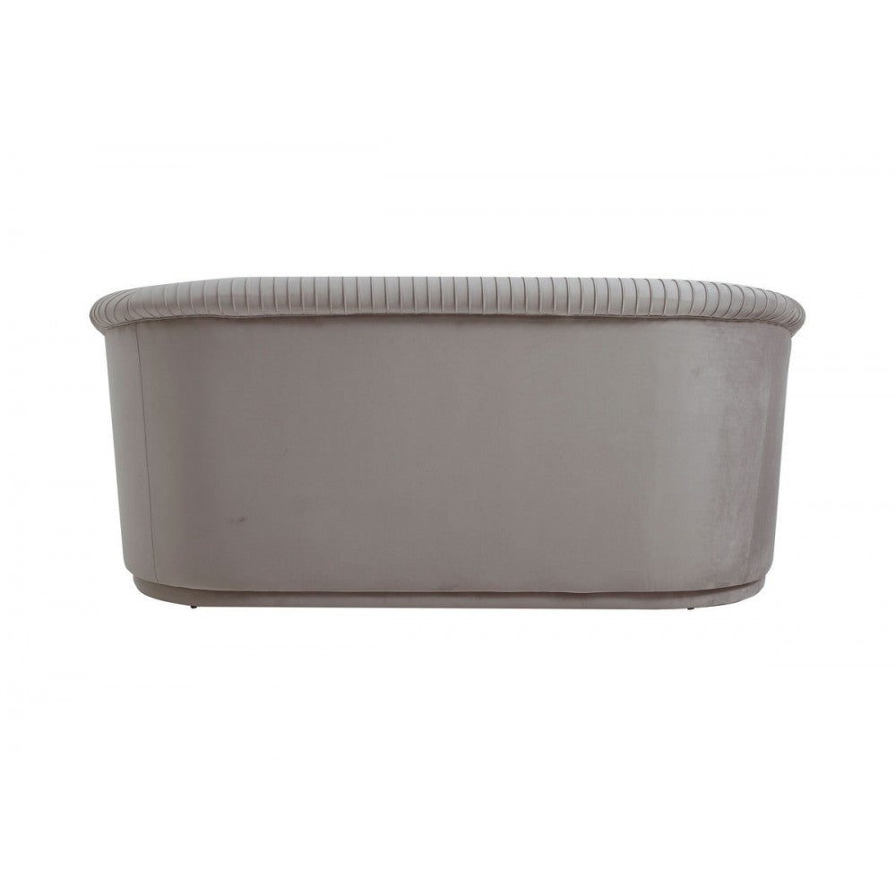 TOV Furniture Yara Pleated Gray Velvet Loveseat