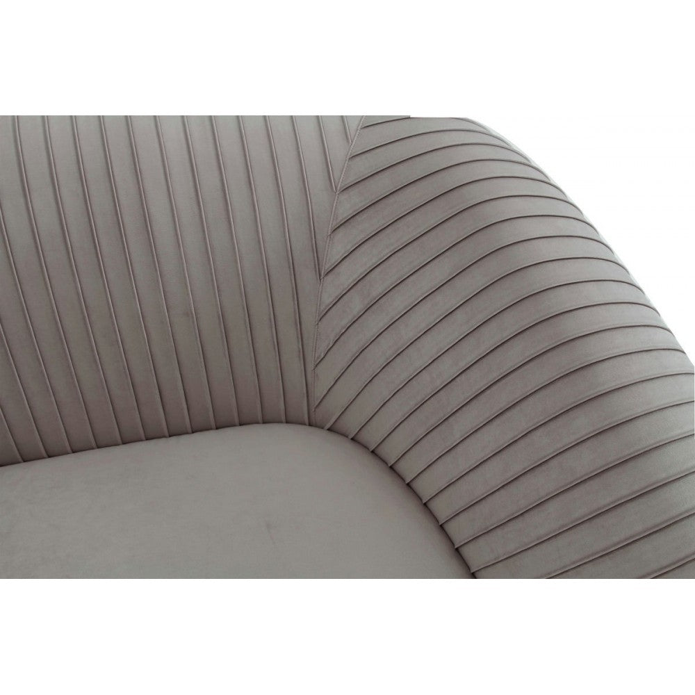 TOV Furniture Yara Pleated Gray Velvet Loveseat