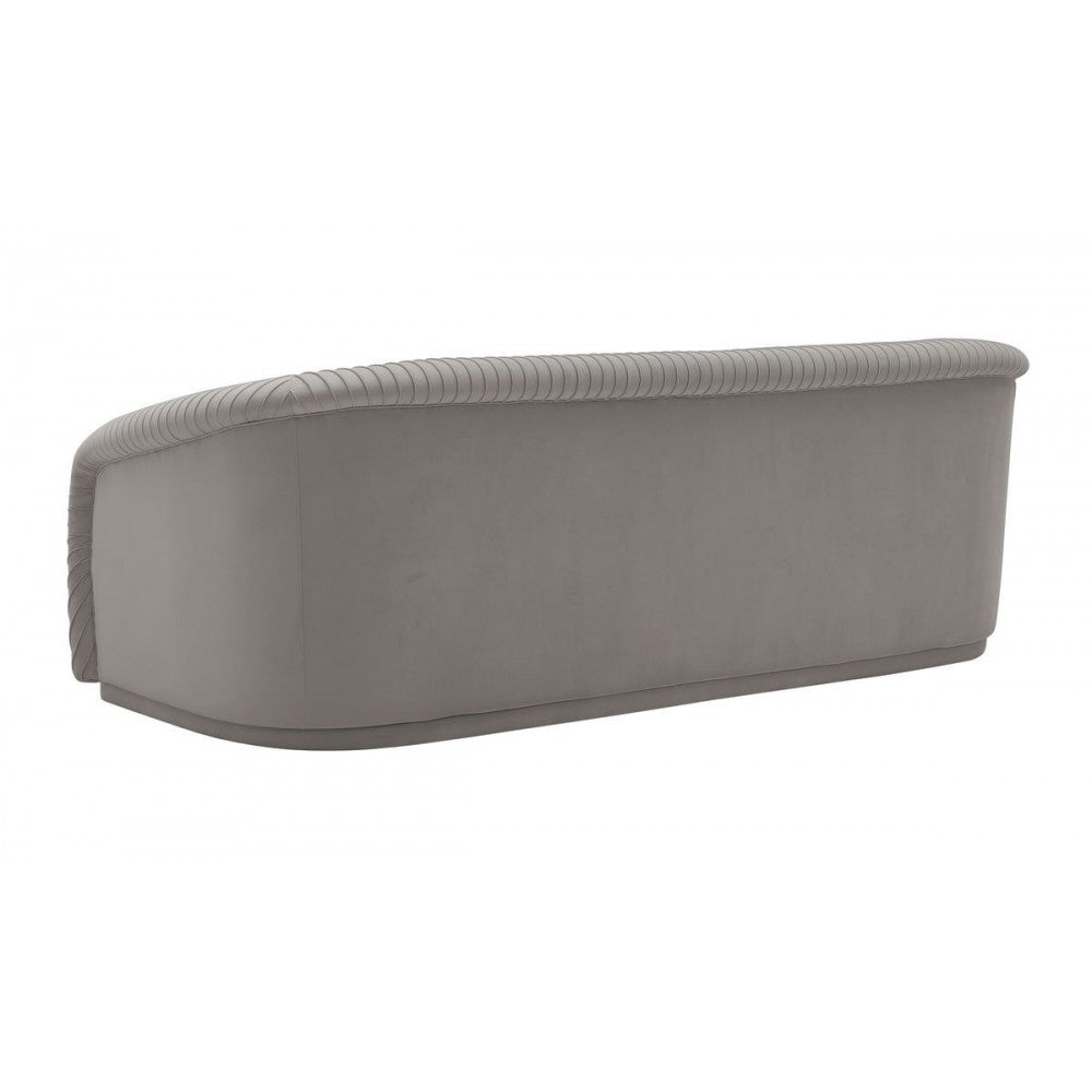 TOV Furniture Yara Pleated Gray Velvet Sofa
